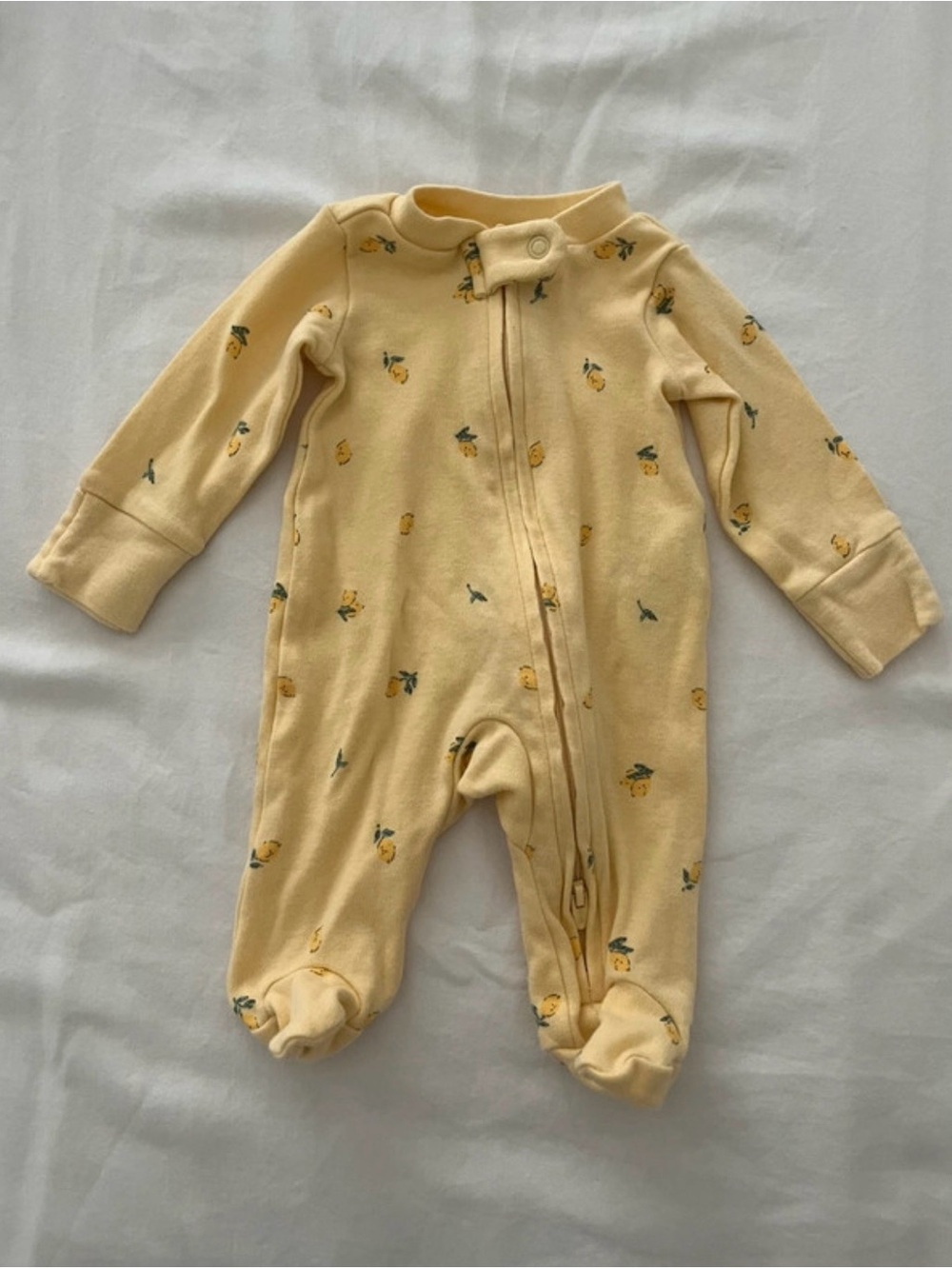 Carter's Lemon-Print Yellow Footed One-Piece